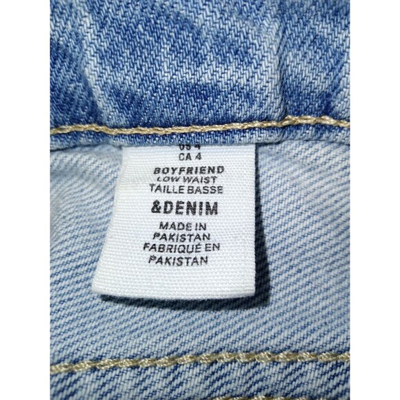 H&M Boyfriend Button Fly Destructed Jeans Size 4 - Picture 8 of 9